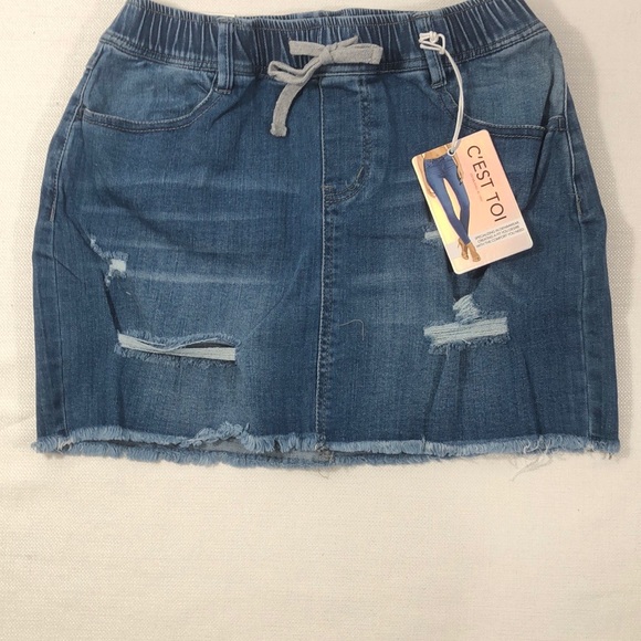 C'est Toi Mini blue jean denim skirt Medium M - Picture 11 of 11
